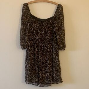 Trixxi Black Floral Long Sleeve Dress